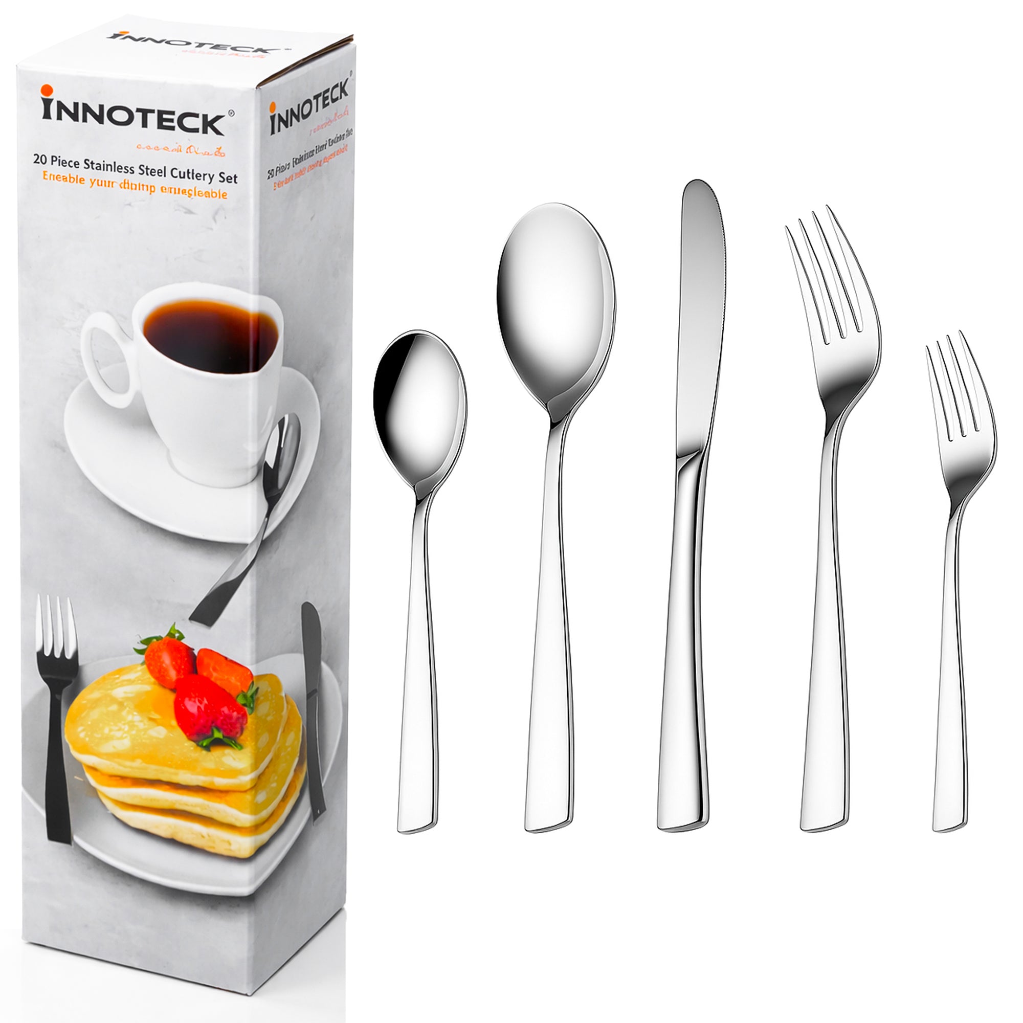 20 Pc Stainless Steel Cutlery Set – Durable & Dishwasher Safe
