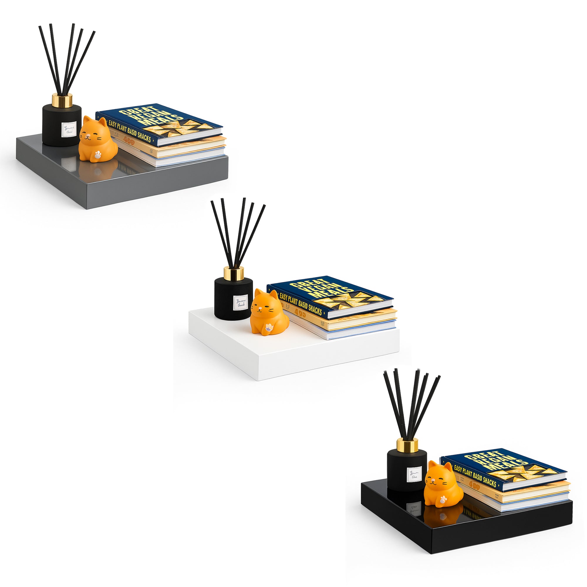 High Gloss Floating Wall Shelf - 30CM