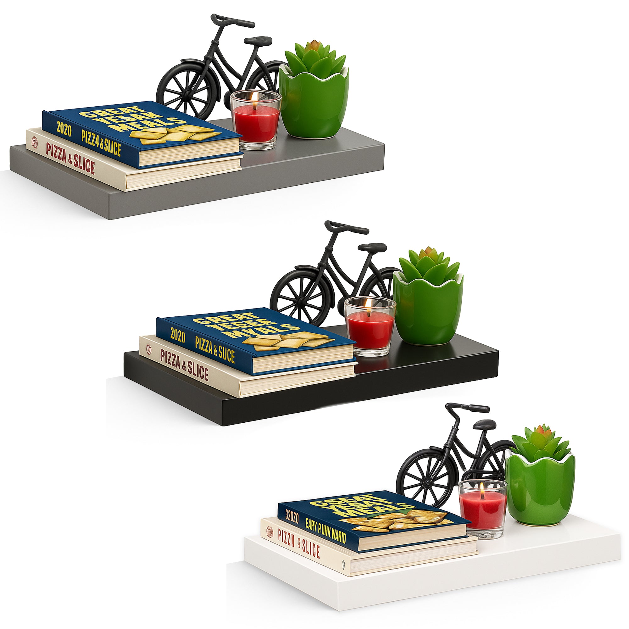 High Gloss Floating Wall Shelf - 40CM