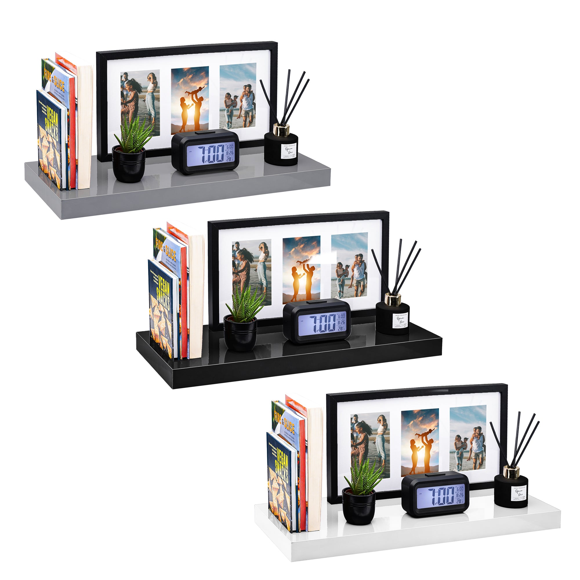 High Gloss Floating Wall Shelf - 60CM