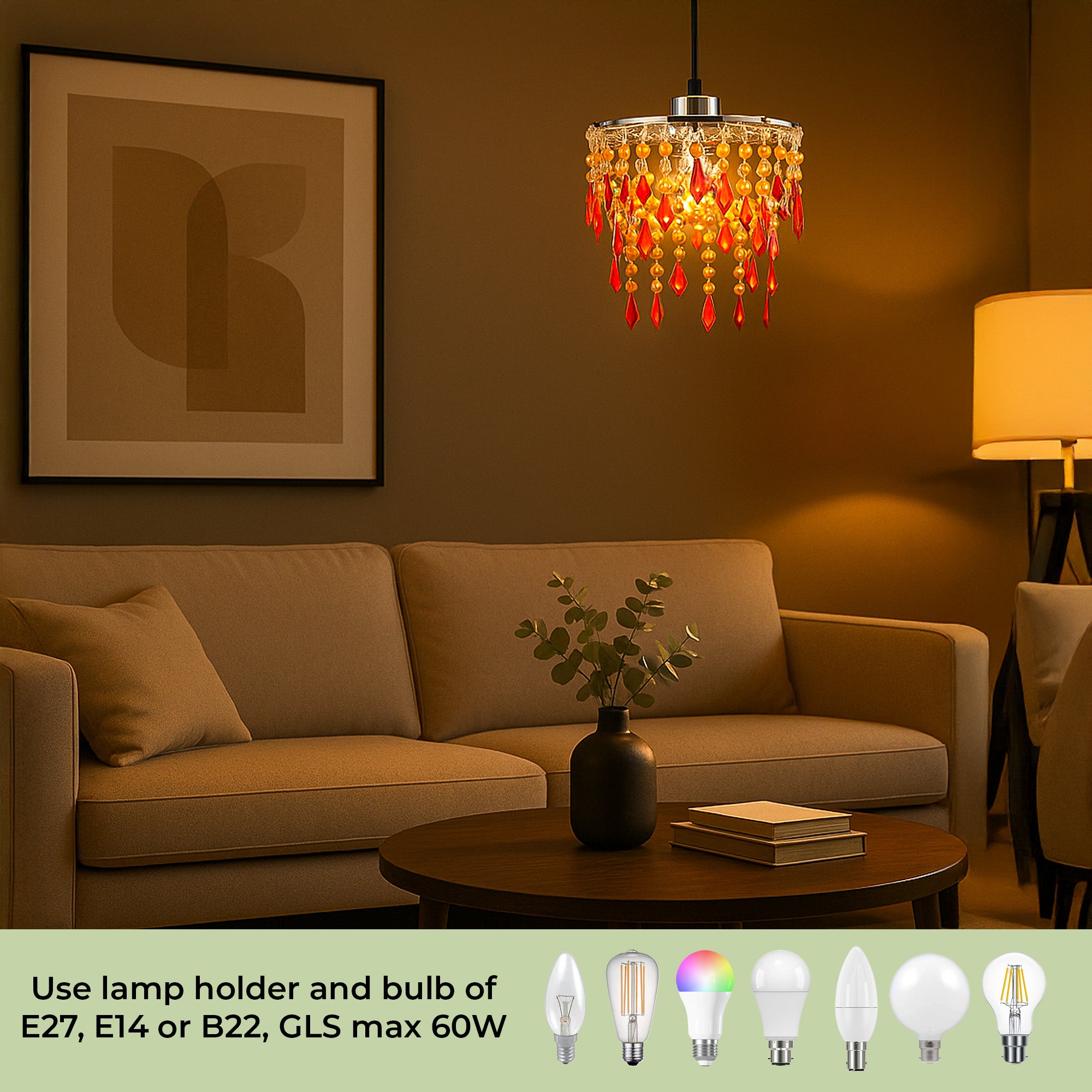 Acrylic Ceiling Chandelier with Crystal Drops