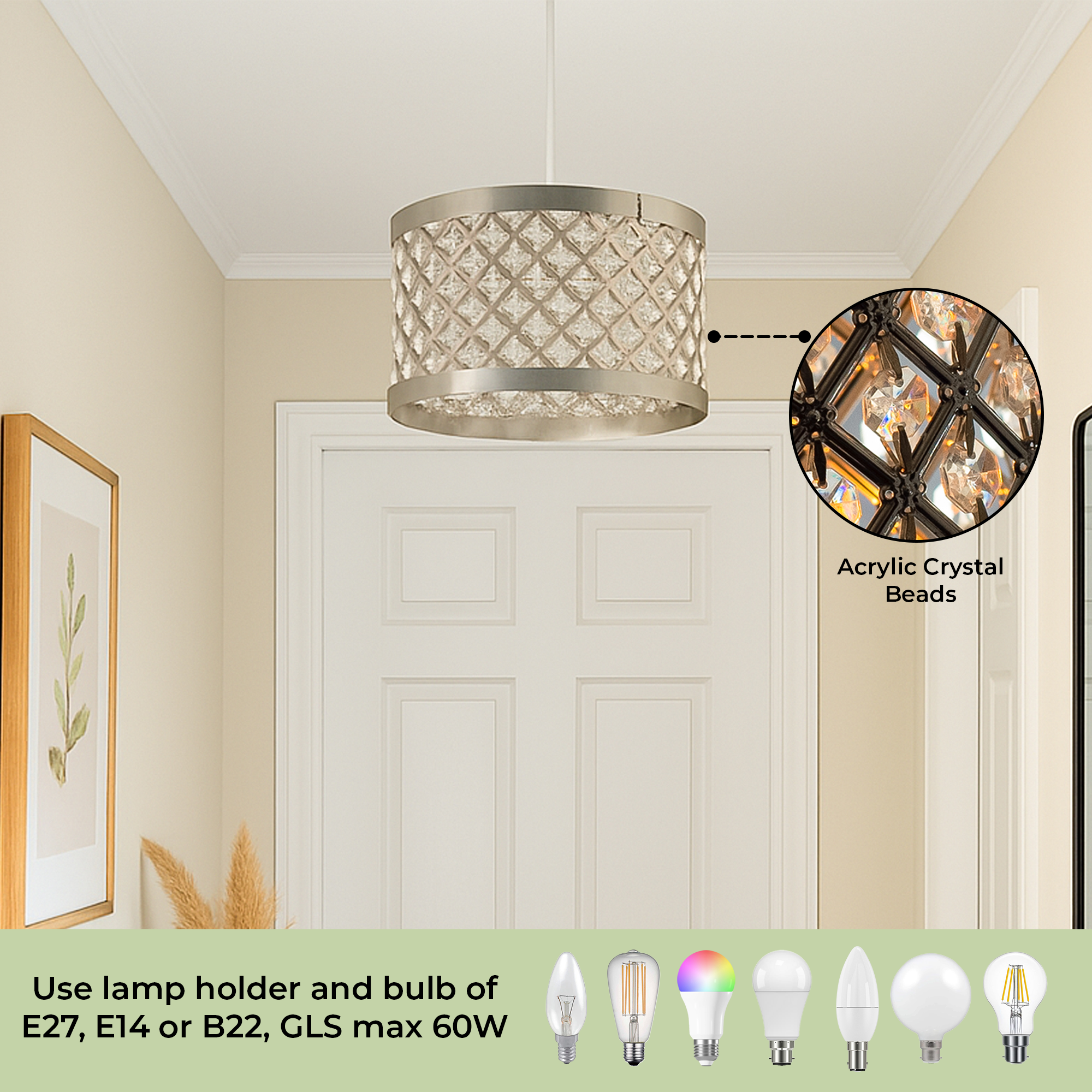 Moda Sparkling Ceiling Pendant Light Shade
