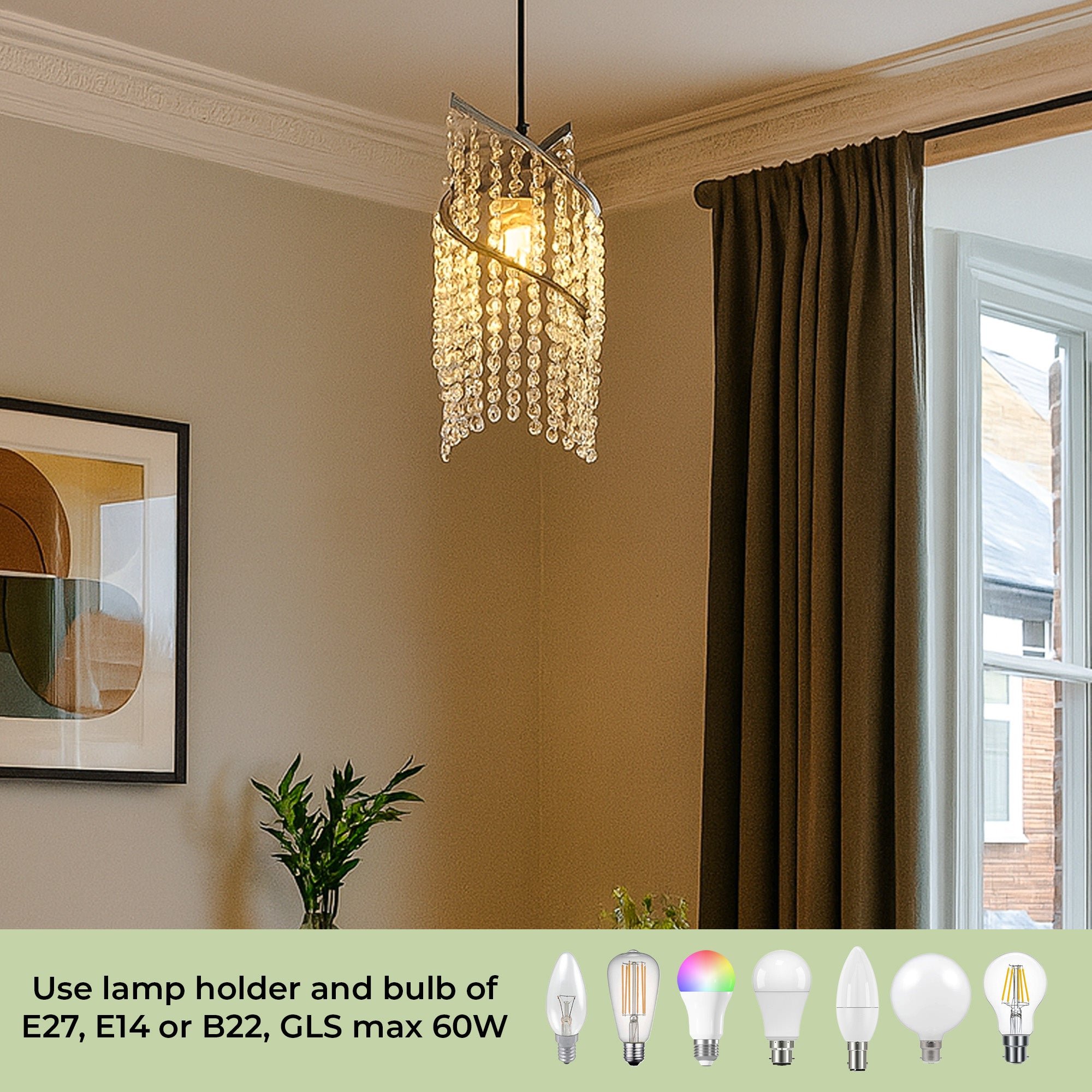 Antique Style Spiral Droplet Pendant Light Shade