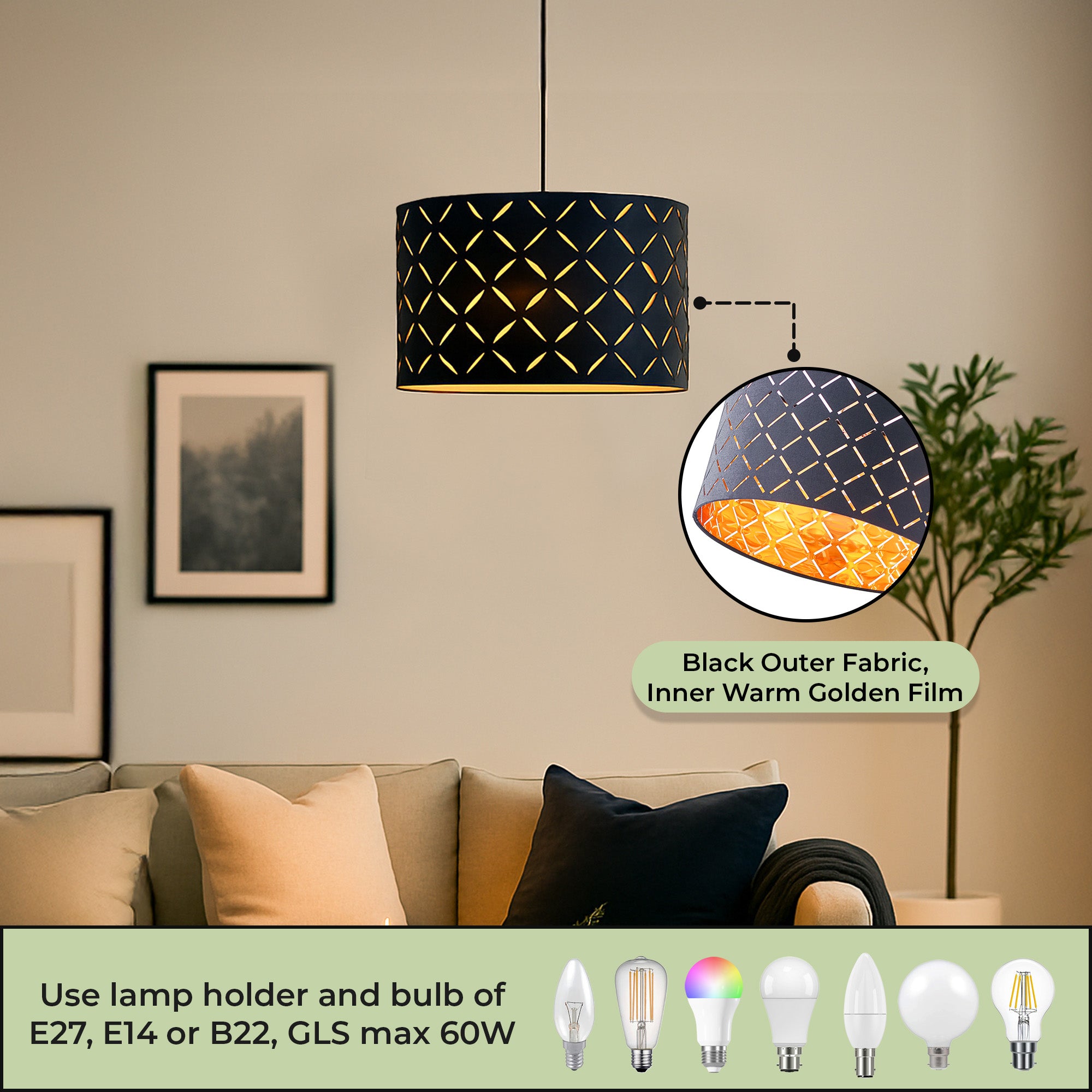 Modern Argyle Drum Versatile Lampshade