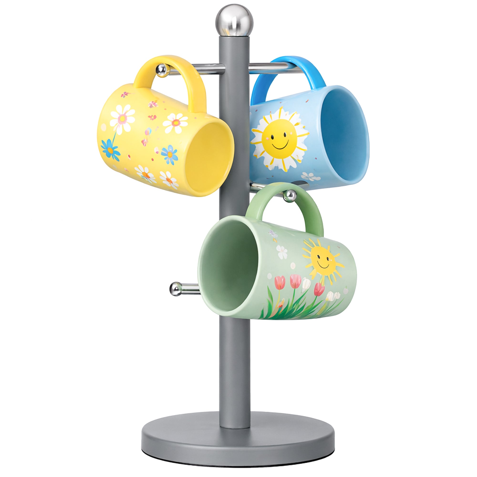 Kitchen Mug Tree Holder – 6 Cup Stainless Steel Stand | Innoteck