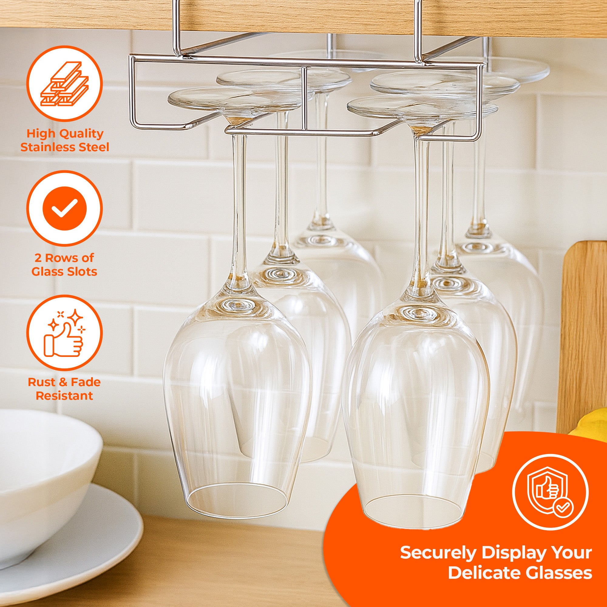 Under Cabinet Wine Glass Holder