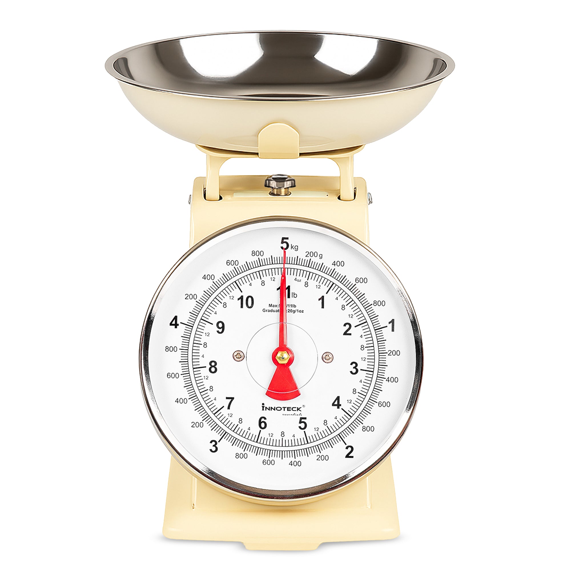 5Kg Analogue Kitchen Scale with Stainless Steel Bowl