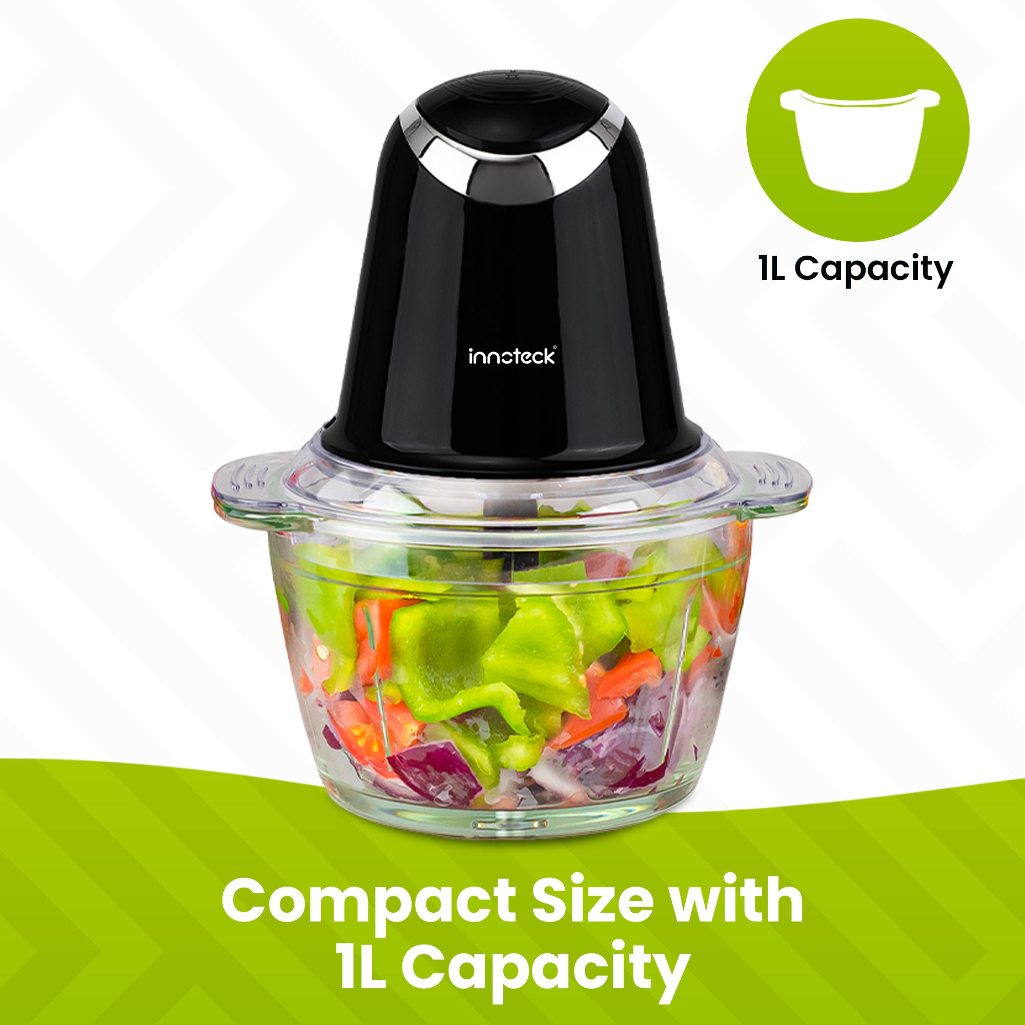 Innoteck mini chopper top view with lid