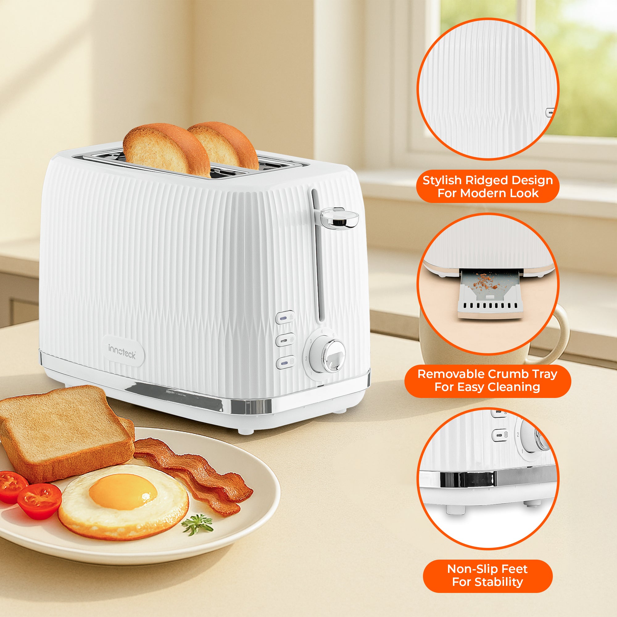 Rigged 2 Slice Toaster with 7 Browning Controls