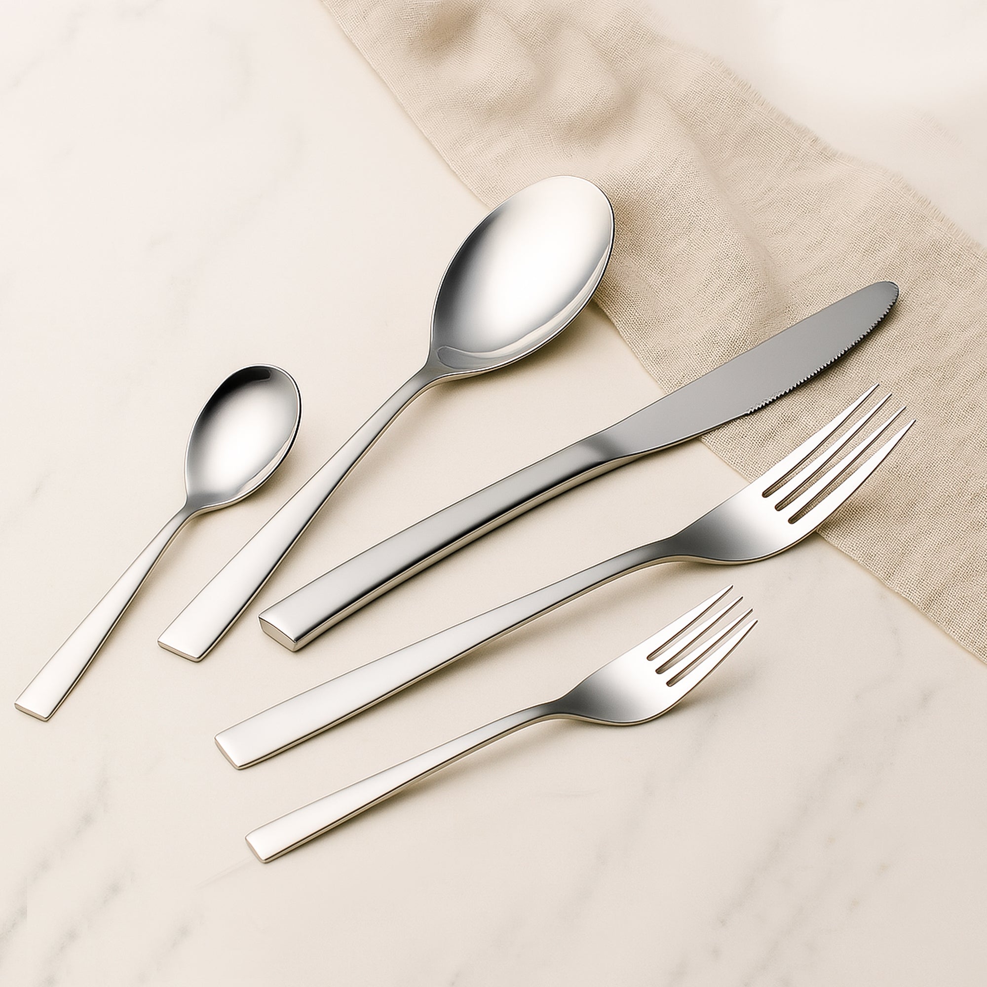 20 Pc Stainless Steel Cutlery Set – Durable & Dishwasher Safe