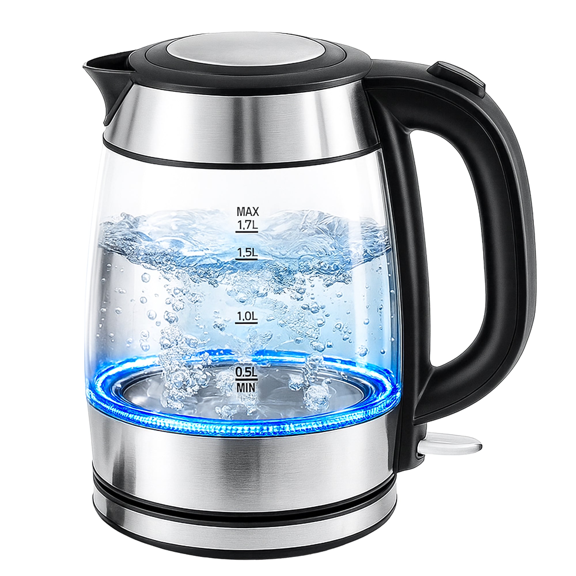 1.7L Glass Electric Kettle with Blue LED Illumination