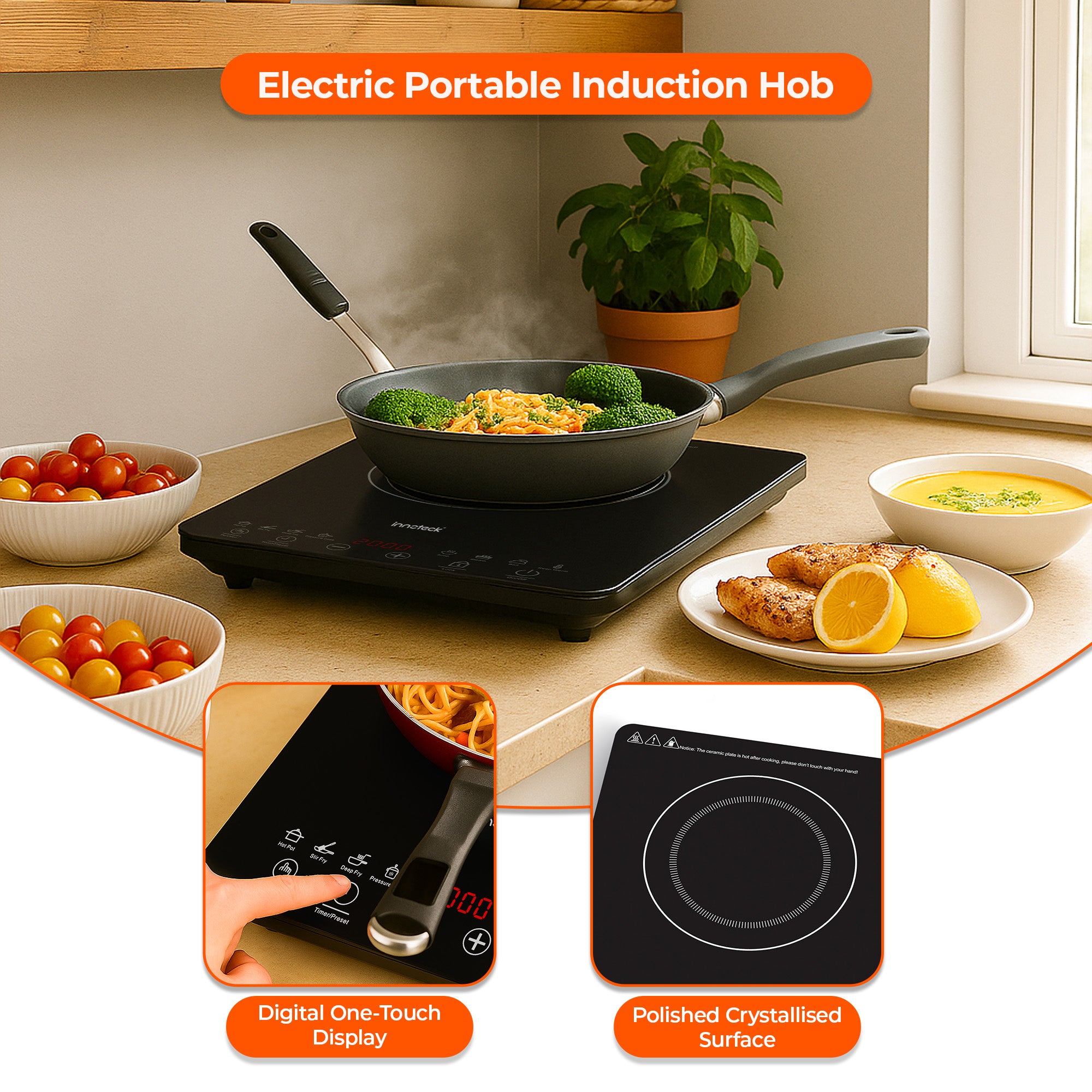 2000W Portable Induction Hob with 8 Presets