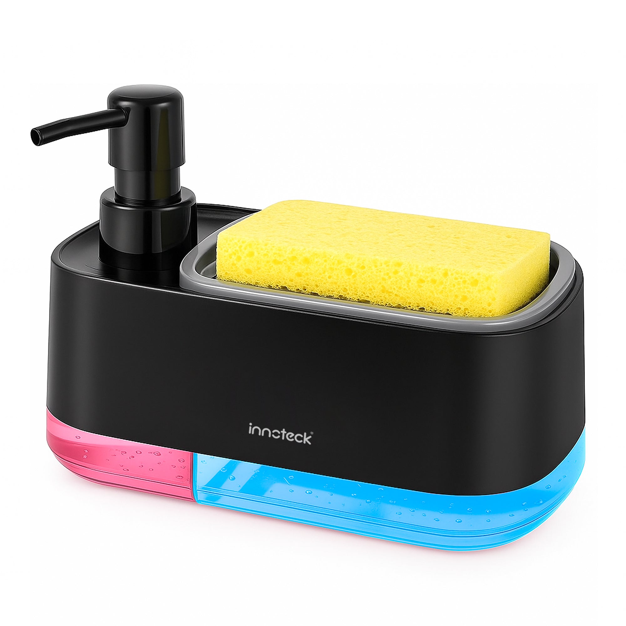 3-in-1 Soap and Dishwasher Dispenser with Sponge Holder