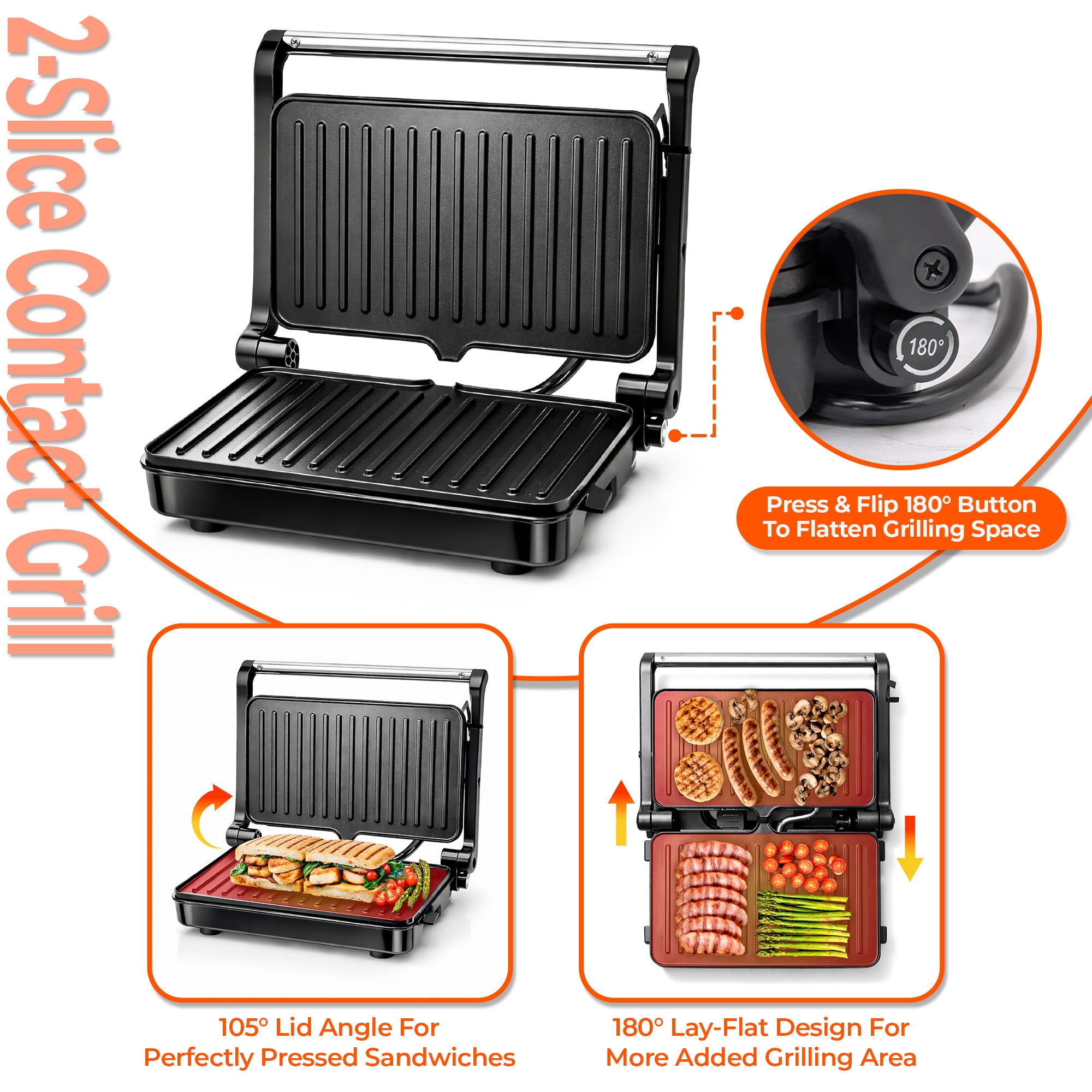 Electric Sandwich Maker & Panini Press Grill