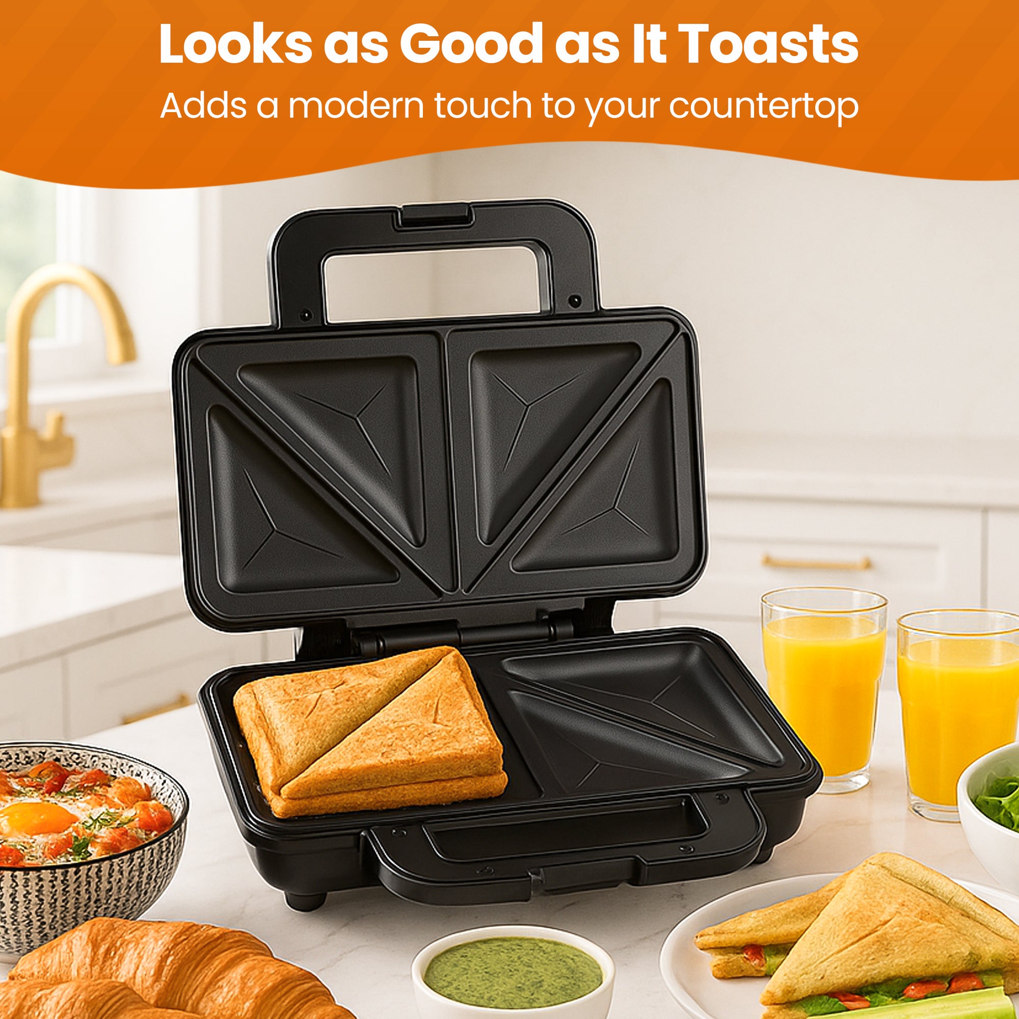 Flat Deep Fill Sandwich Maker Deep Fill 2-Slice Sandwich Toaster