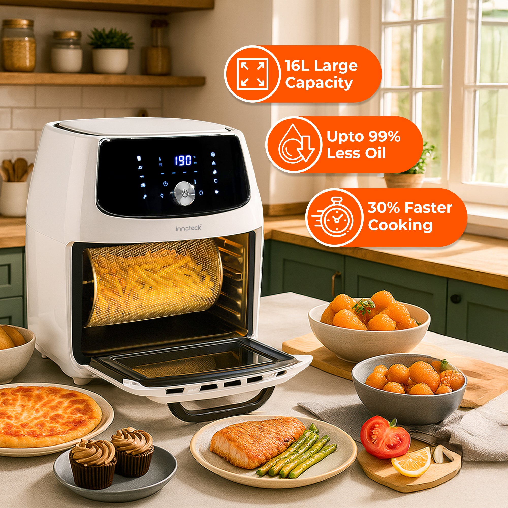 16L Air Fryer Oven with Rotisserie and Dehydrator