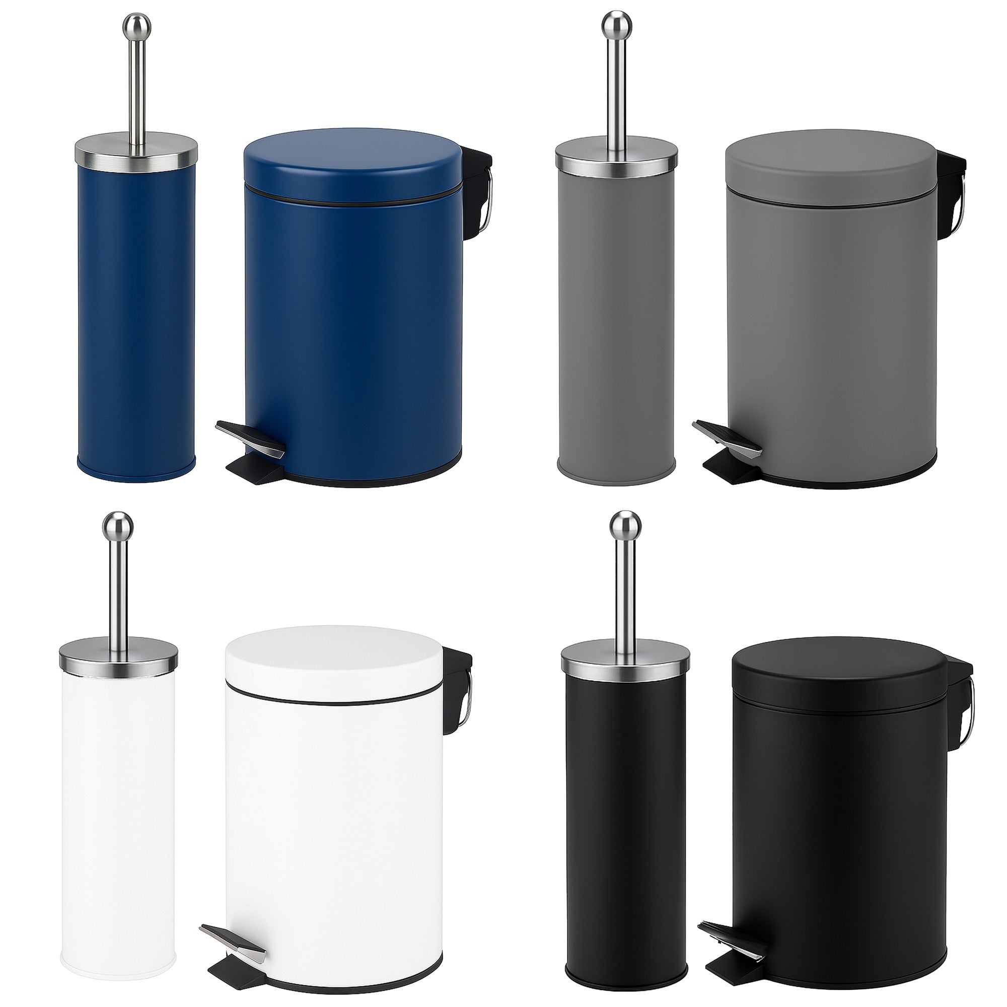 3L Pedal Bin & Toilet Brush Set