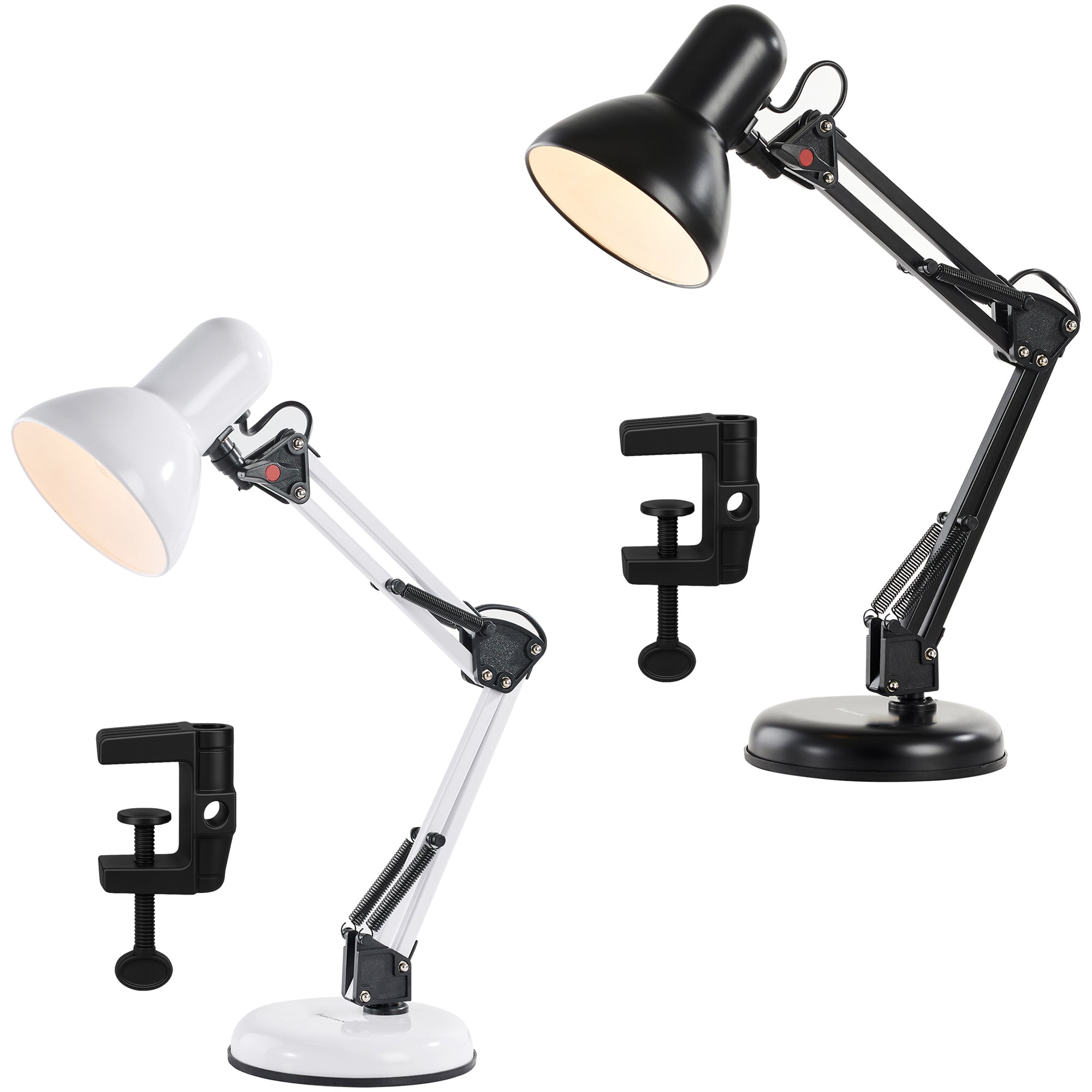 Metal Swing Arm Desk Lamp with Clamp Holder
