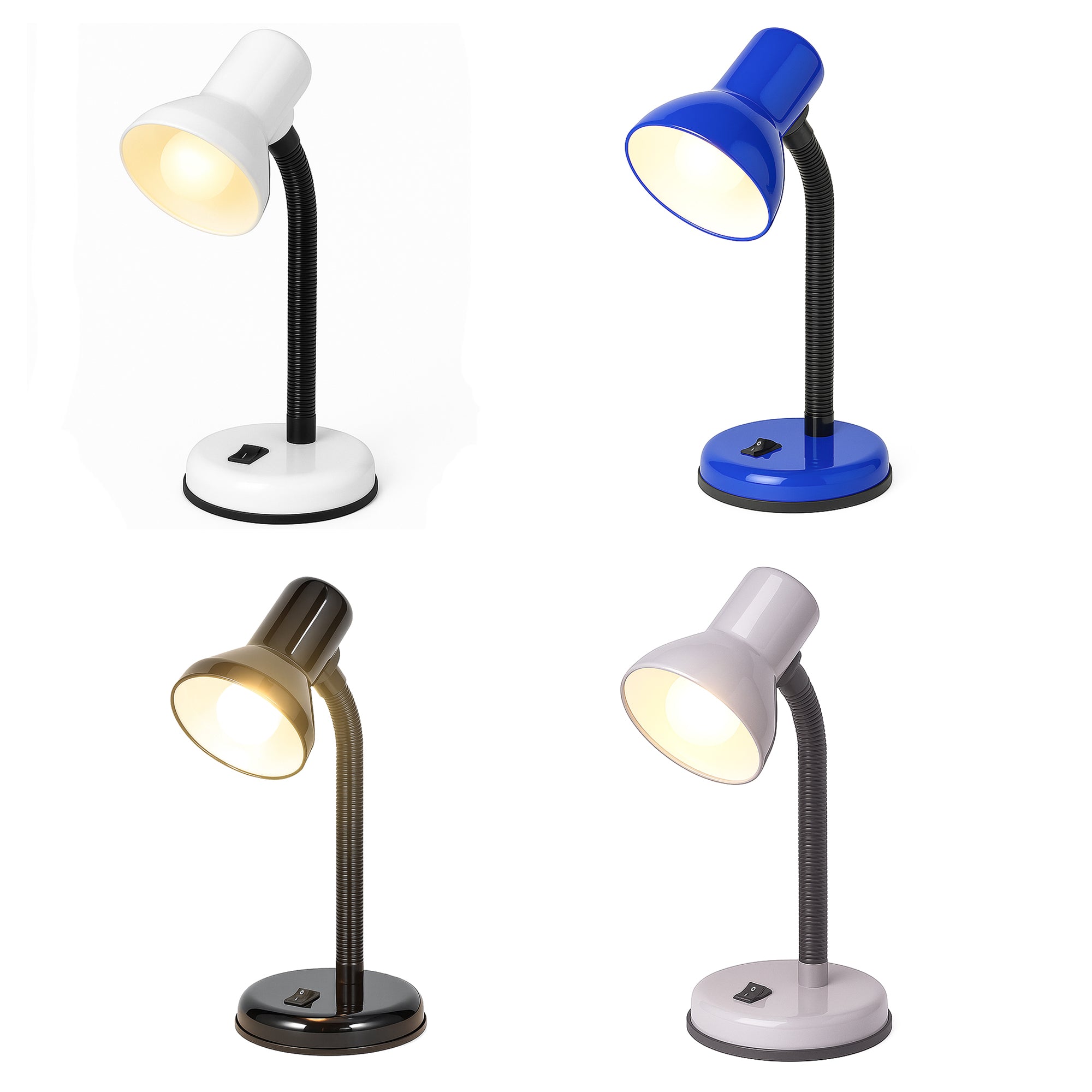 Coloured Adjustable Metal Desk Lamp - 40W