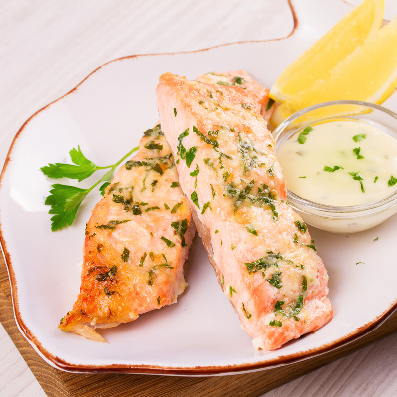 Steamed Salmon with Lemon & Dill